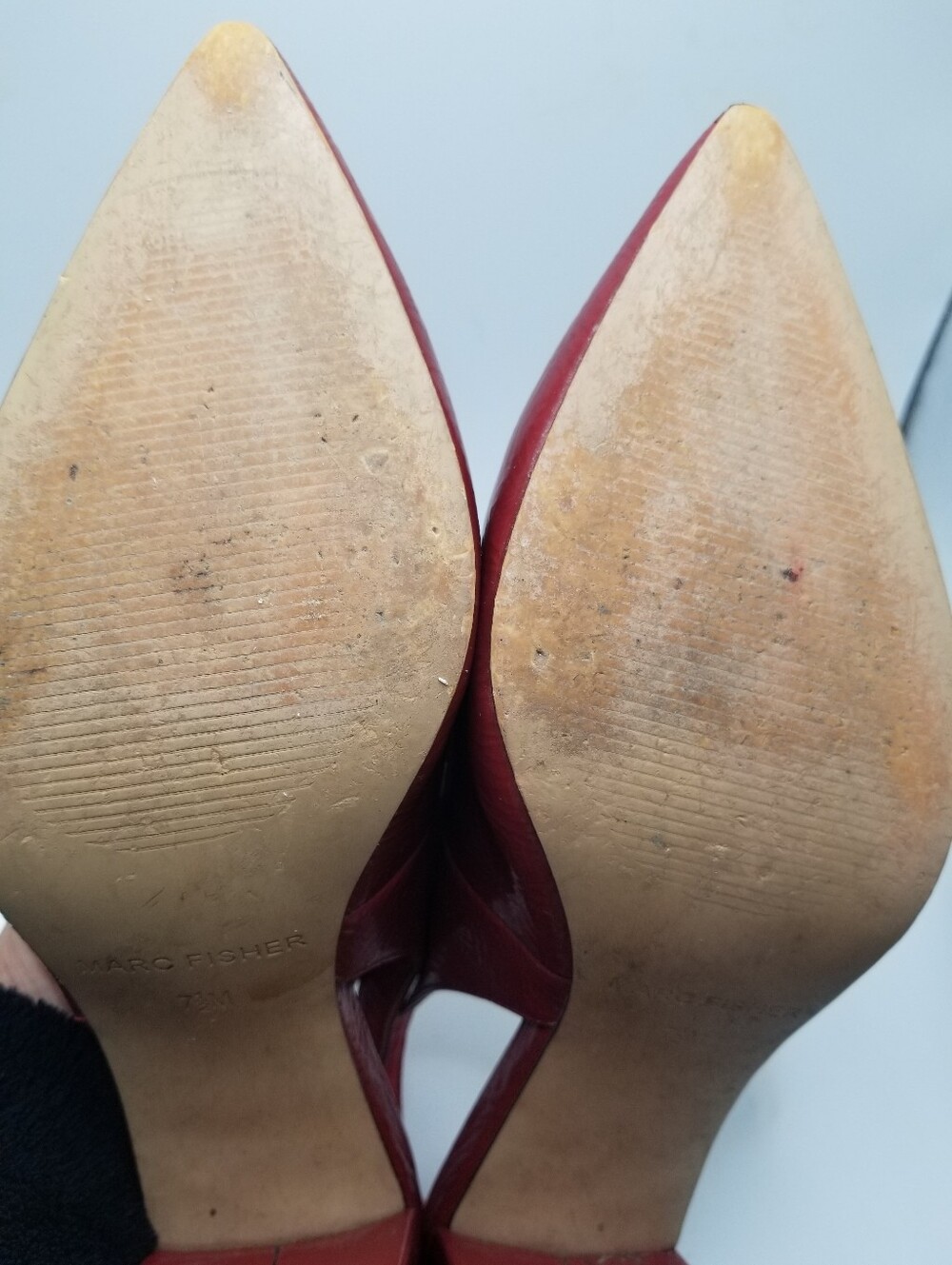 Marc Fisher Red Slingback Block Heels Size 7.5M - Picture 9 of 11